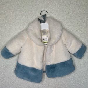 NWT Baby girl 0-3 mo. Dressy faux fur coat
